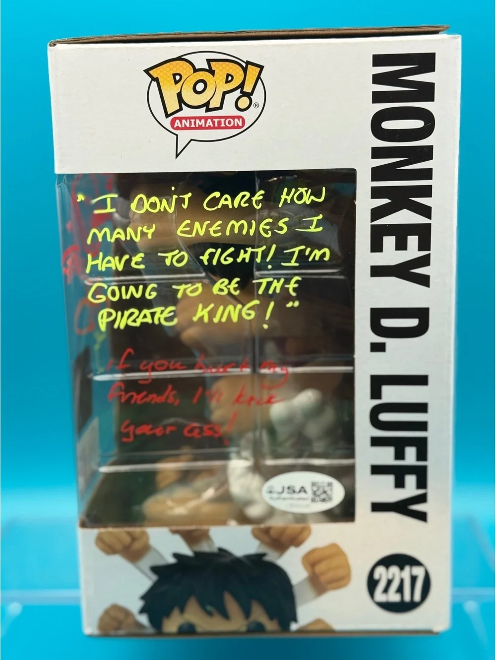 Colleen Clinkenbeard and Erica Schroeder signed gum gum Luffy Funko with JSA COA